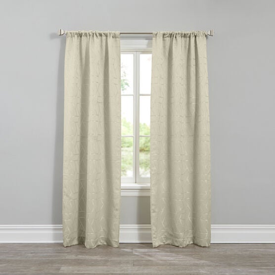Geo Stud Jacquard Rod-Pocket Panel Pair, GOLD, hi-res image number null