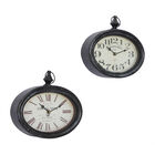 Set Of 2 Cream Metal Vintage Wall Clock, , alternate image number null