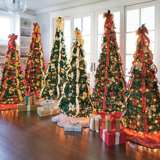 Fully Decorated Pre Lit 7 Pop Up Christmas Tree Christmas