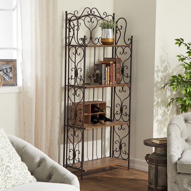 Brown Iron Farmhouse Baker'S Rack, , alternate image number 4
