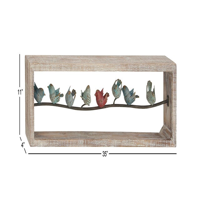 White Wood Farmhouse Birds Wall Decor, , alternate image number 6