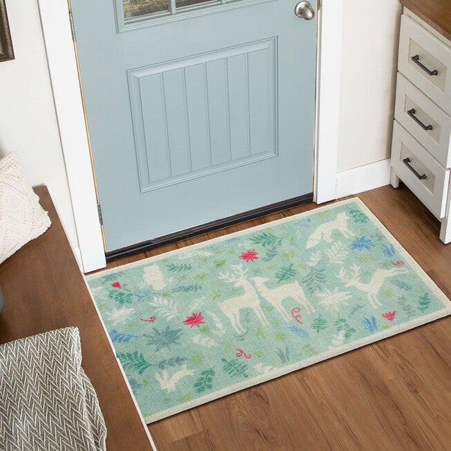 Holiday Forest Red Kitchen Rug, , alternate image number null