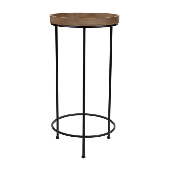 Accent Table (Set of 3) 10.5 inchesD x 20.75 inchesH, 12.25 inchesD x 25.25 inchesH, 14.25 inchesD x 28.75 inchesH Iron/Wood, BROWN/BLACK, alternate image number null