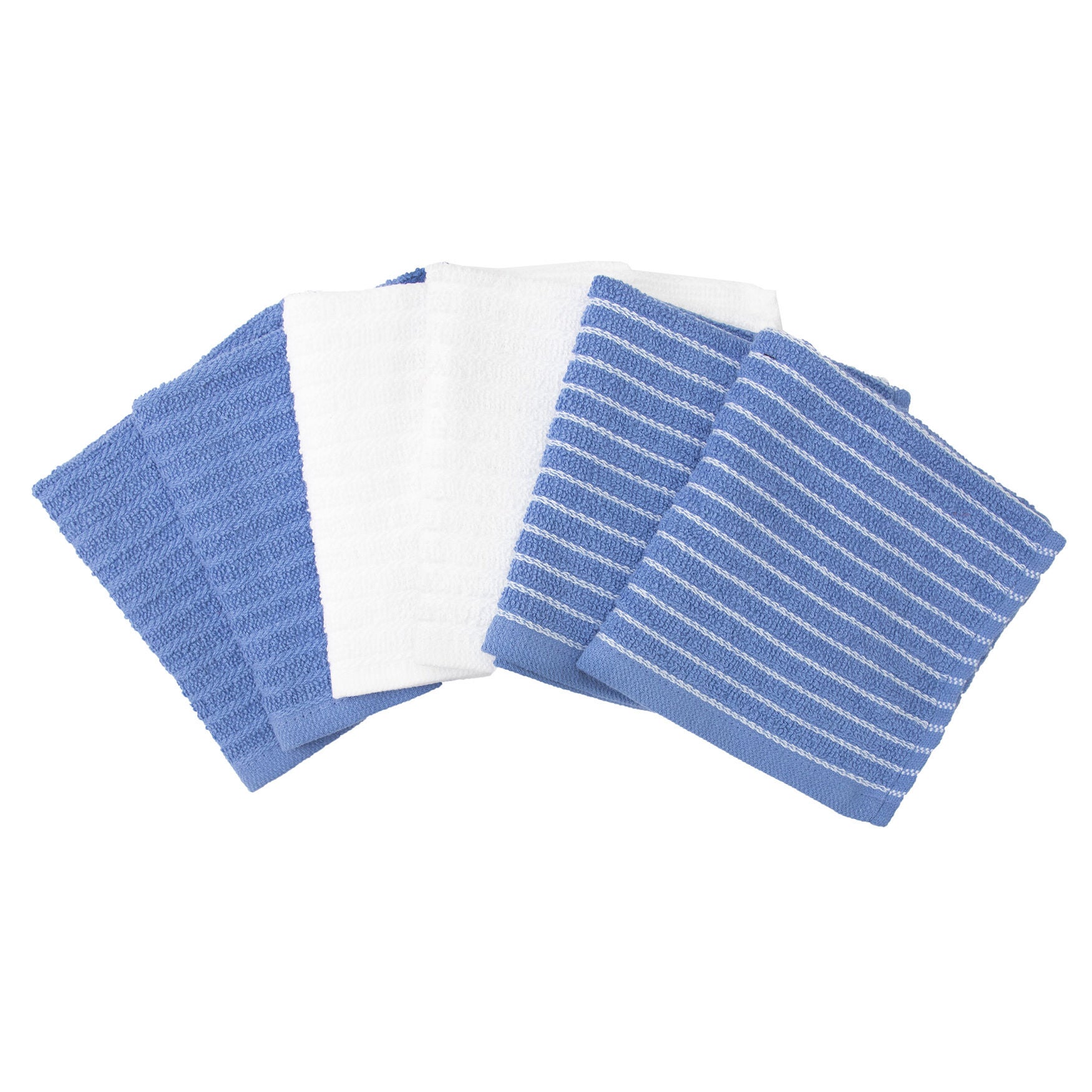 Horizontal Stripe Bar Mop Cloth, Set Of 6 Towel, LIGHT BLUE, hi-res image number 0