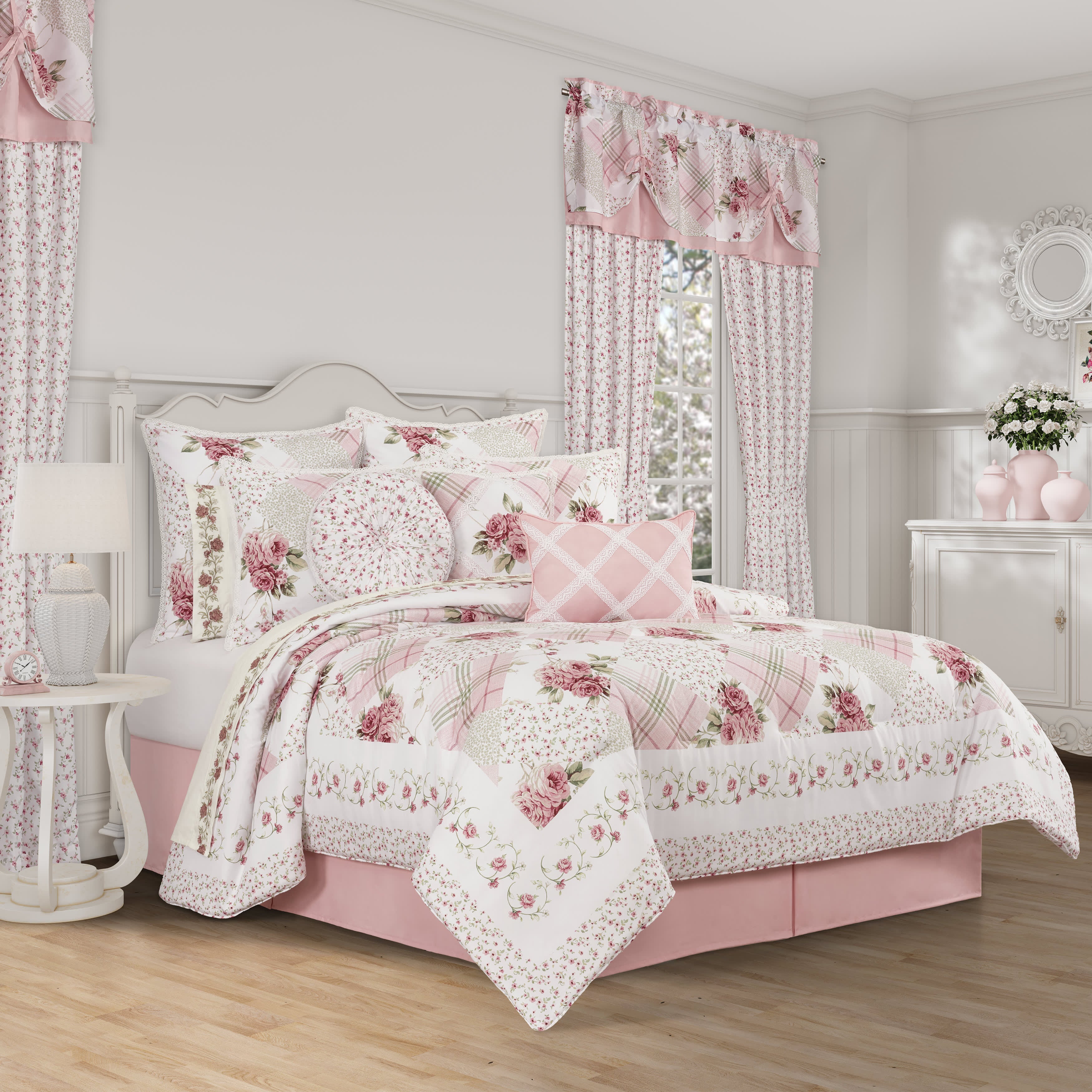 Bungalow 4 Piece Comforter Set, ROSE, hi-res image number 0