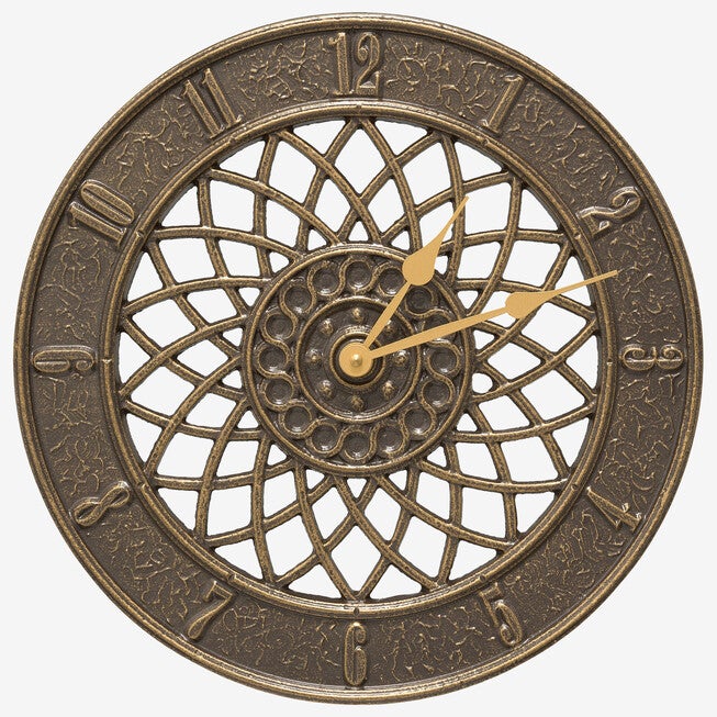Spiral 14 inches Indoor Outdoor Wall Clock, FRENCH BRONZE, hi-res image number 0