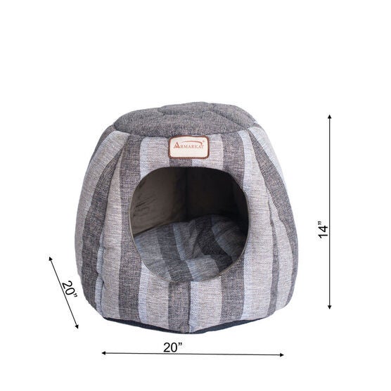 Cat Cave Bed, Gray and Silver, , alternate image number null
