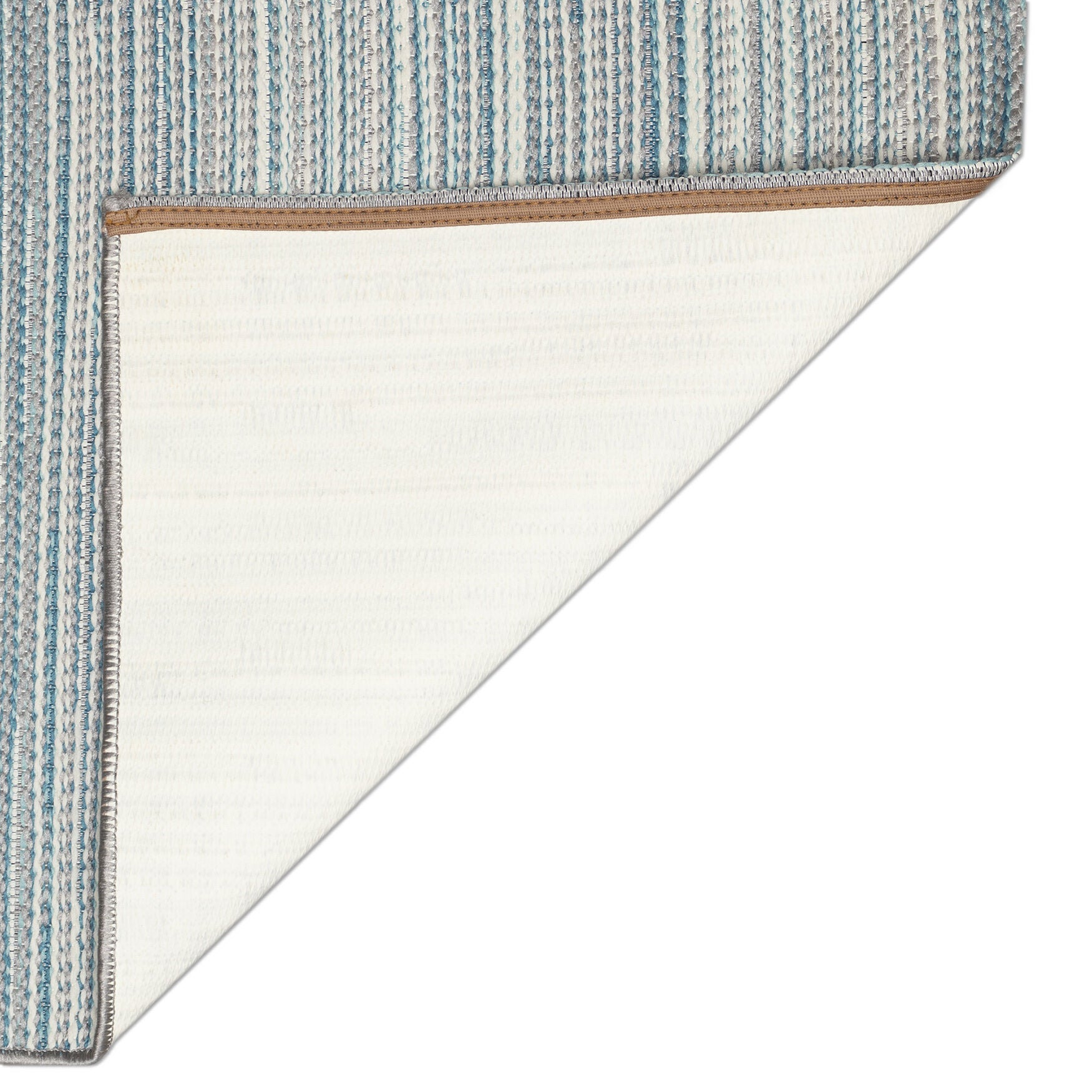 Liora Manne Miranda Tweed Stripe Indoor/Outdoor Area Rug Aqua 2' x 2 feet 10 inches, , on-hover image number 1