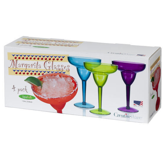 Creative Ware Set of 4 Margarita GlassesSet of 4, ASSORTED, hi-res image number null