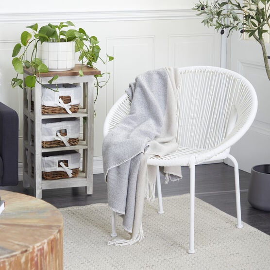 White Metal Contemporary Outdoor Chair, , alternate image number null