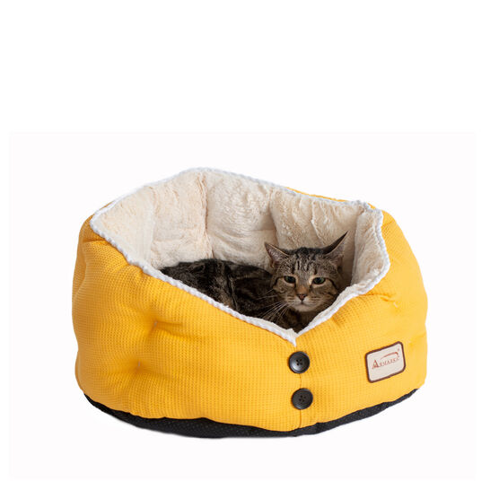 Gold Waffle and White Cat Dog Bed, , alternate image number null