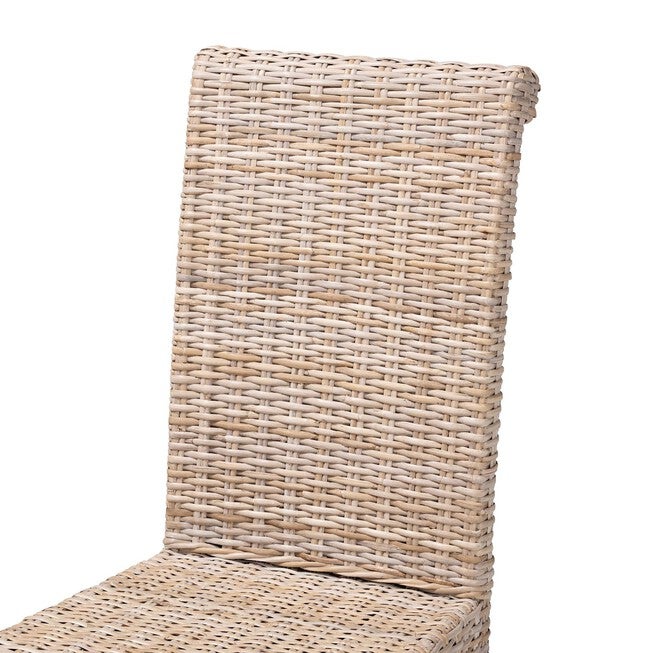 Santiago Bohemian Grey Natural Kubu Rattan And Mango Wood Dining Chair, , alternate image number null