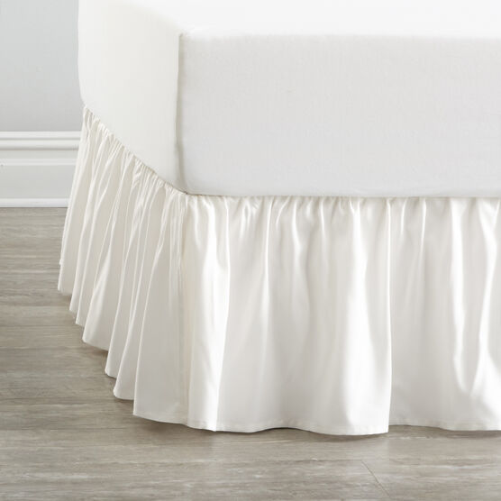 Magic Ruffle Bedskirt Brylane Home, White Double Ruffle Bed Skirt