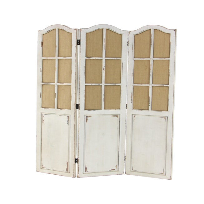 Beige Wood Farmhouse Room Divider Screen, 71 inches x 48 inches x 1 inches, , on-hover image number null