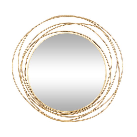 Gold Wood Contemporary Wall Mirror, GOLD, hi-res image number null