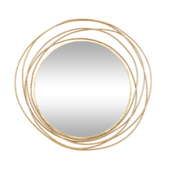 Gold Wood Contemporary Wall Mirror, GOLD, hi-res image number null