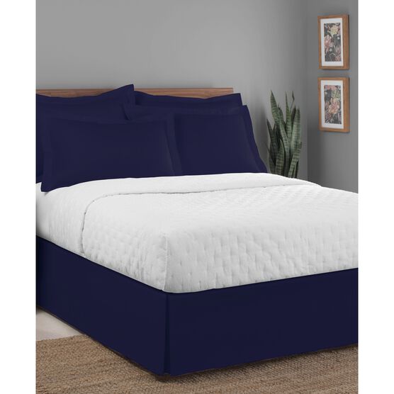 Luxury Hotel Classic Tailored 14" Drop Navy Bed Skirt Brylane Home