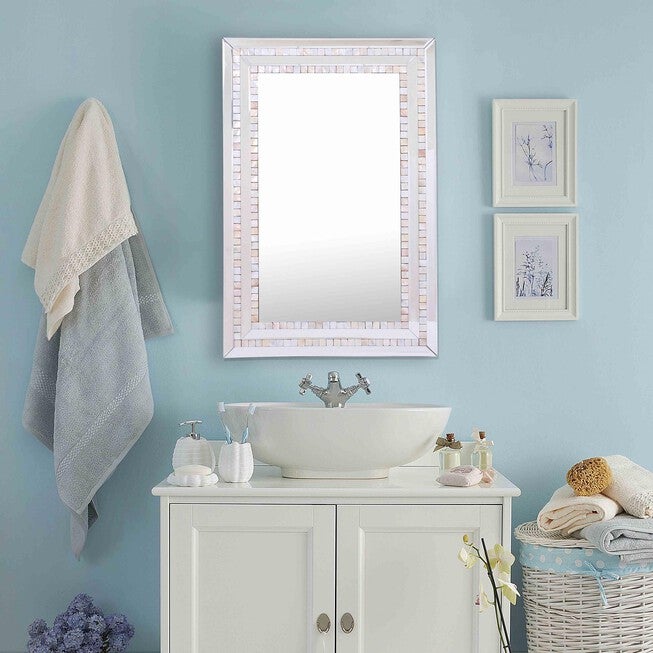 Double Mosaic Tiled Frame Mirror, CLEAR, hi-res image number null