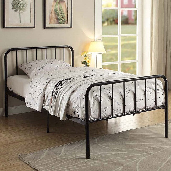 Metal Twin Bed, BLACK, hi-res image number 0