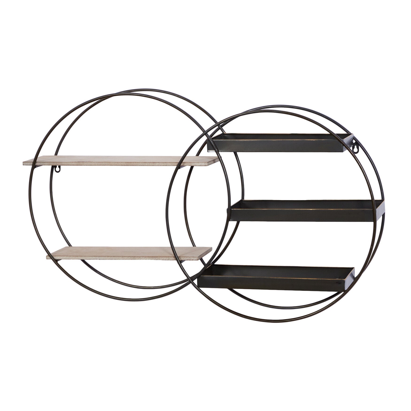 Black Metal Contemporary Wall Shelf , BLACK, hi-res image number 0