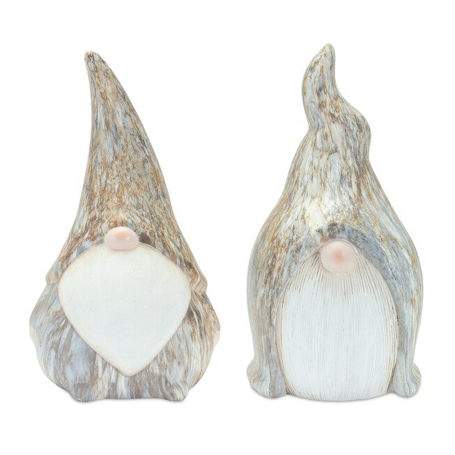 Gnome (Set of 2) 10.5 inchesH, 11 inchesH Terra Cotta, GREY/WHITE/BLUE, hi-res image number null