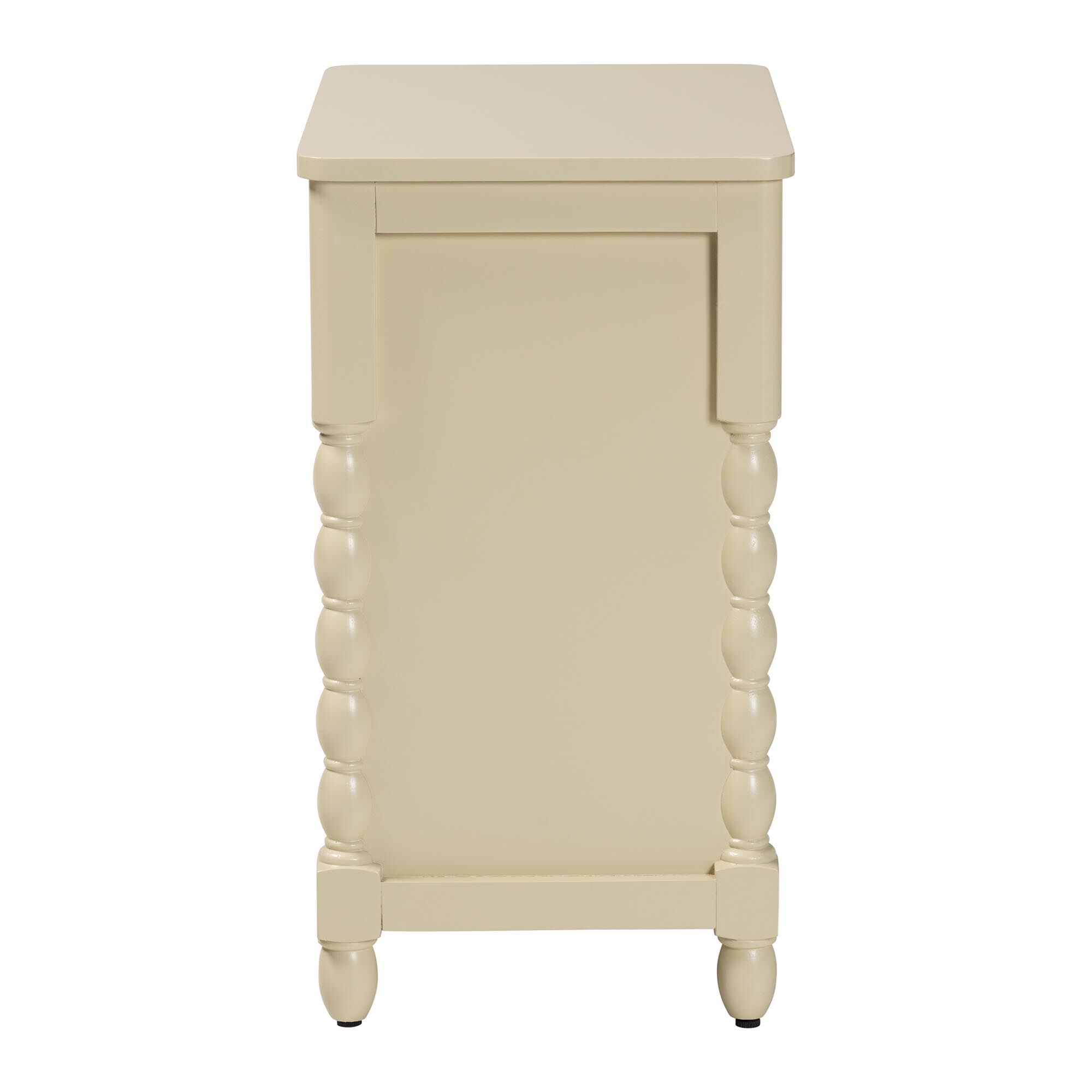 Kyla Nightstand with Spindle Legs, BEIGE, alternate image number 4