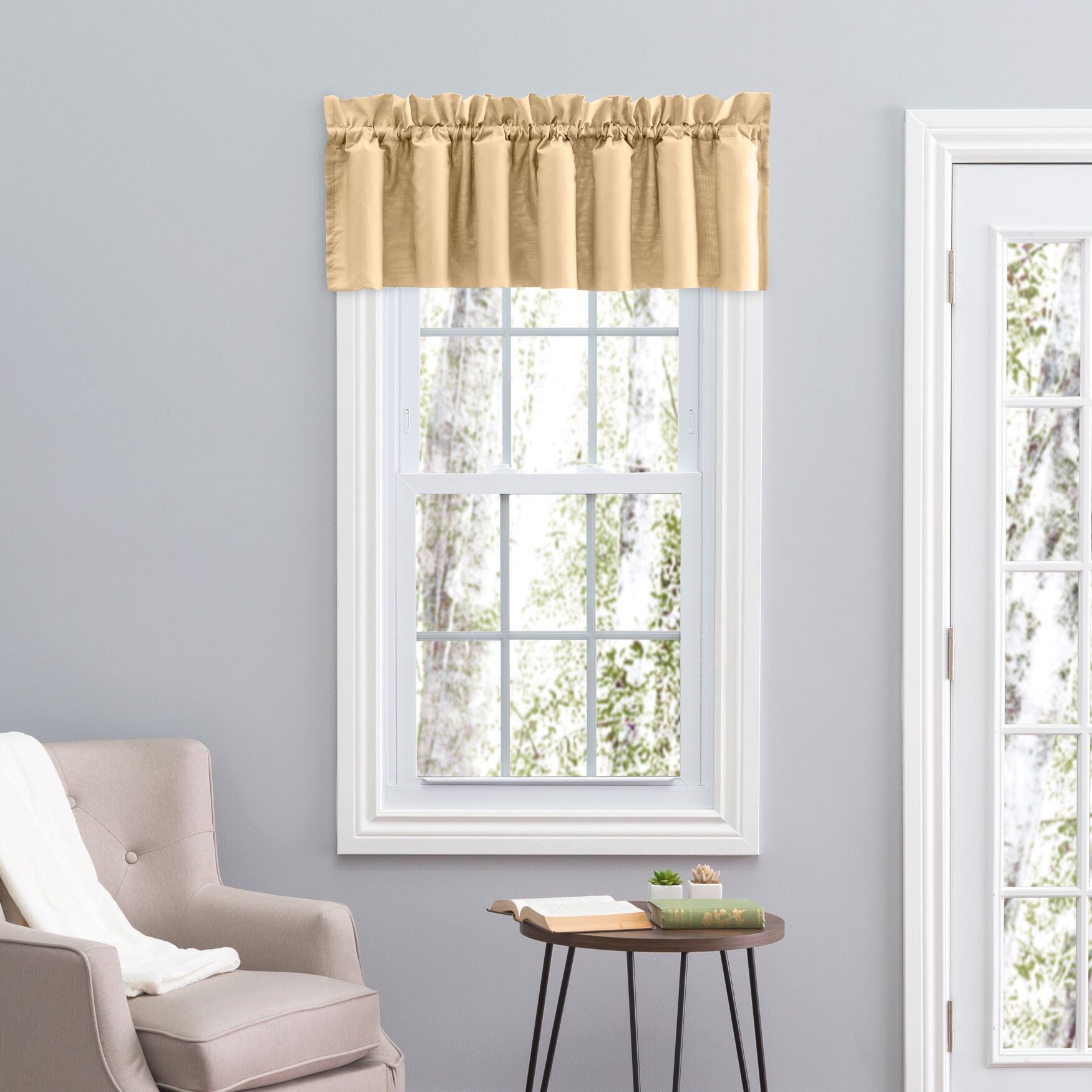 Stacey Curtain Balloon Valance, ALMOND, hi-res image number 0