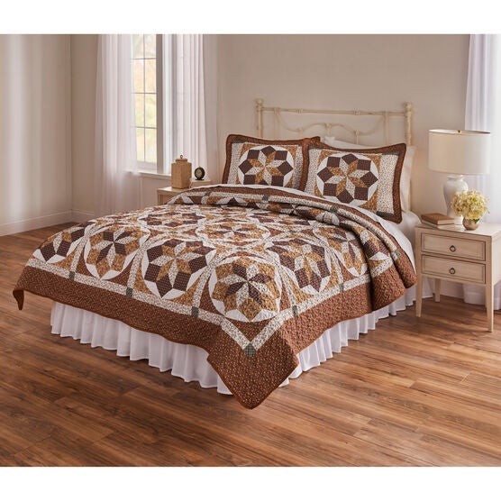 Qulit, Starburst Printed Patchwork Quilt Collection, 