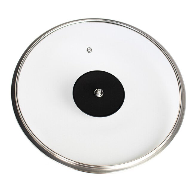 LIVWELL DiamondClad™ 12 inches Tempered Glass Lid with Silicone Rim, Cool Touch Insulated Handle, Dishwasher Safe – Clear, CLEAR, alternate image number null