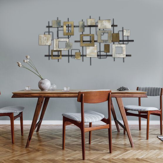 Wood and Metal Modern Shapes Wall Centerpiece, , alternate image number null