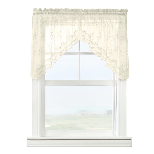 Mona Lisa Sheer Rod Pocket Swag Valance Set, , on-hover image number 1