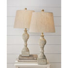 Cottage Antique White Resin 26.5" Table Lamp, Set 2, WHITE, hi-res image number null