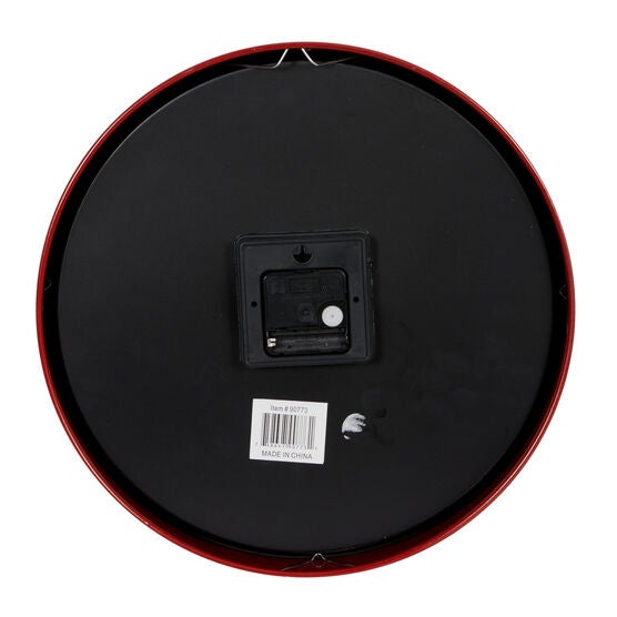 Red Farmhouse Metal Wall Clock, , on-hover image number null