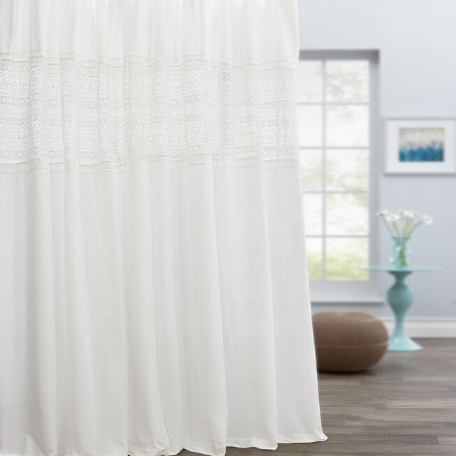 Kate Cotton Tie-Top Curtain, WHITE, hi-res image number null
