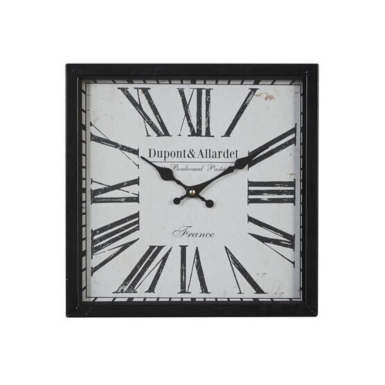 Black Industrial Metal Wall Clock, BLACK, hi-res image number null