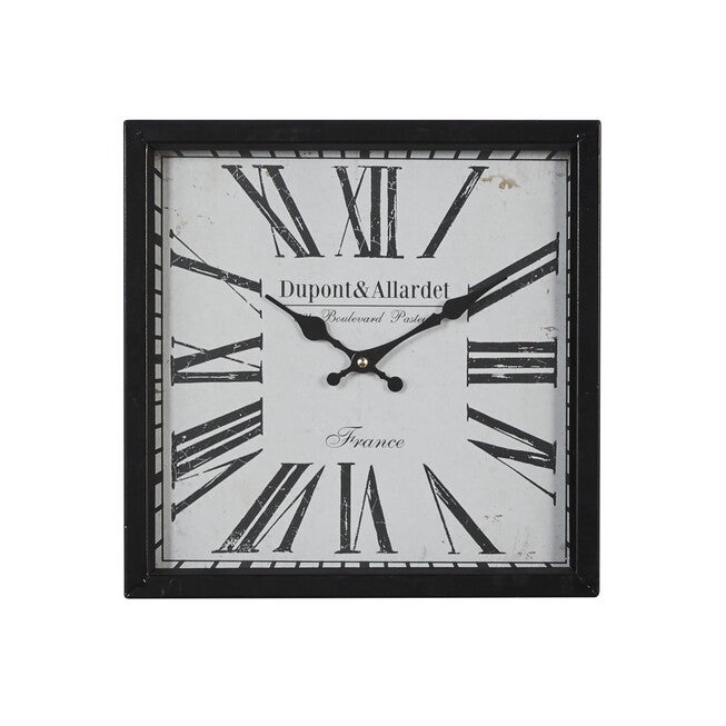Black Industrial Metal Wall Clock, BLACK, hi-res image number 0
