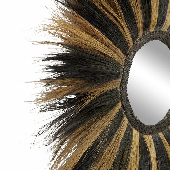 Black Boho Style Sea Grass Wall Mirror, , alternate image number null