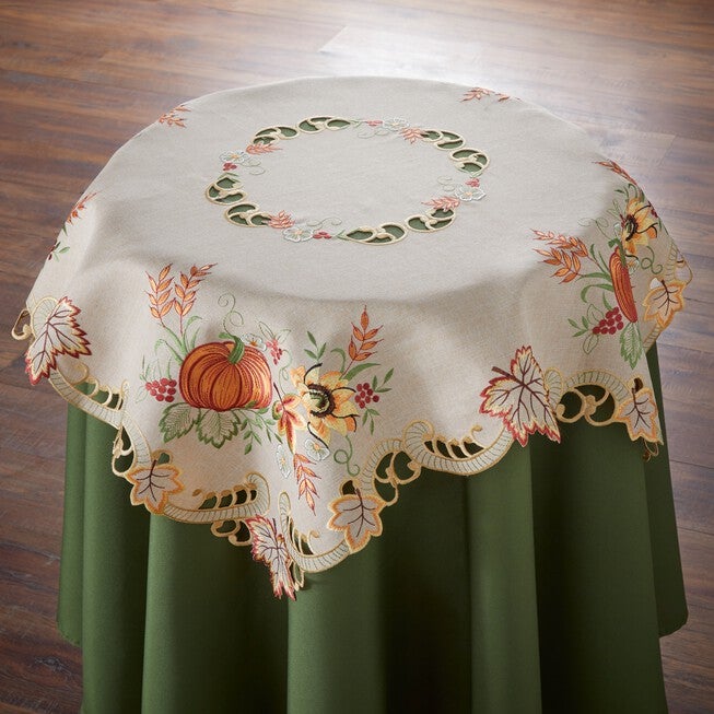 Embroidered Cut Out Harvest Table Topper, MULTI, hi-res image number null