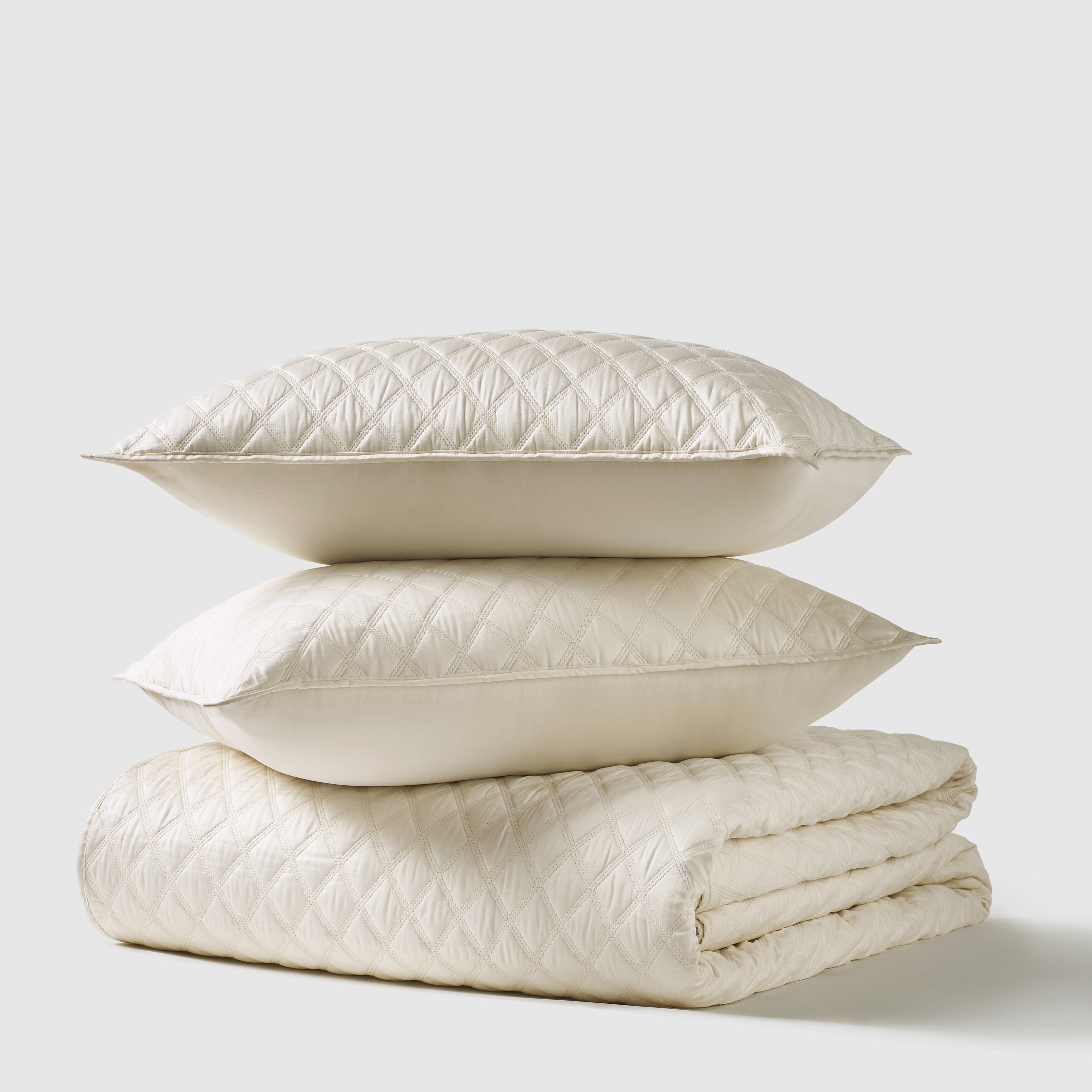 PREMIER SATEEN QUILT SET, PARCHMENT, hi-res image number 0