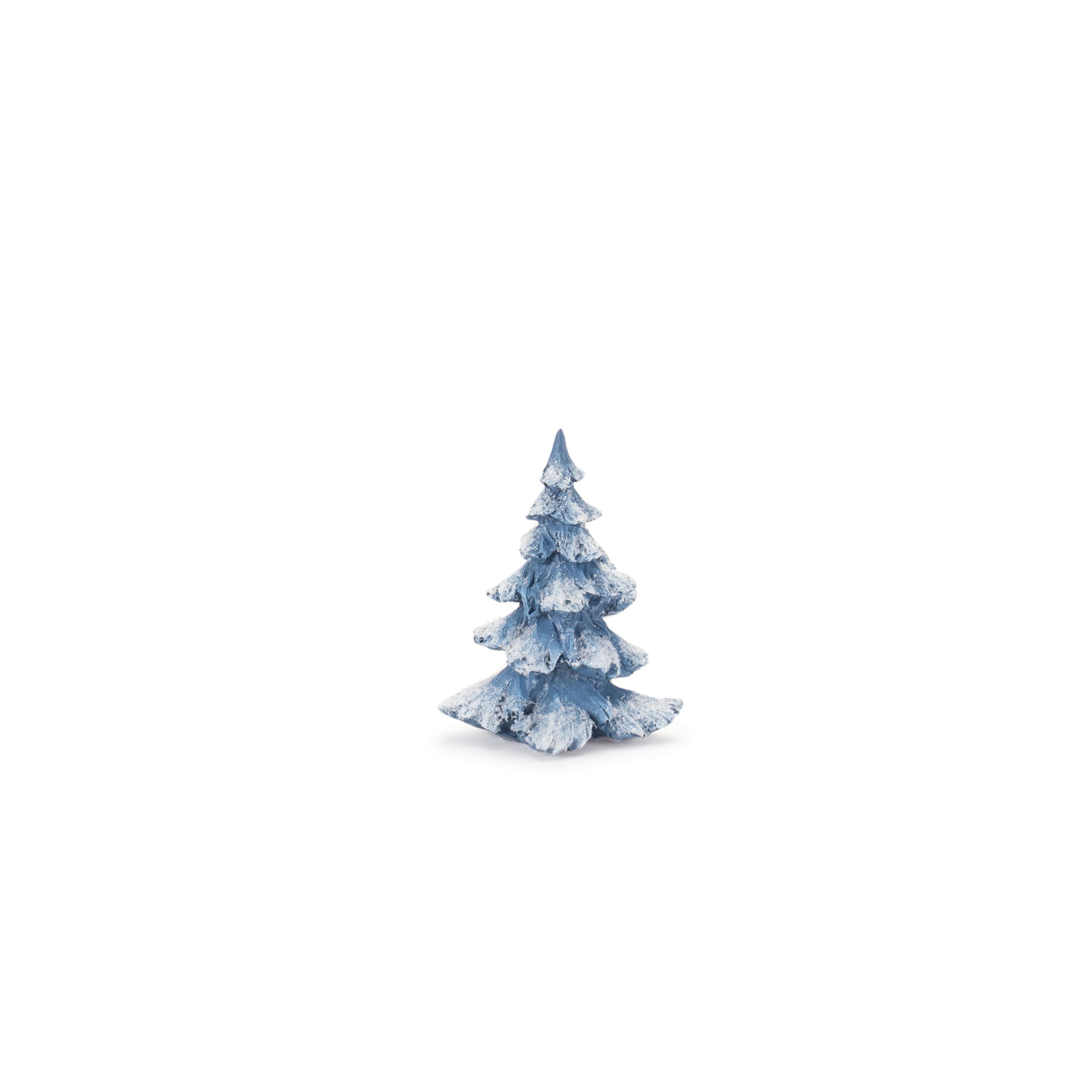 Flocked Pine Tree (Set of 4), BLUE WHITE, alternate image number 5