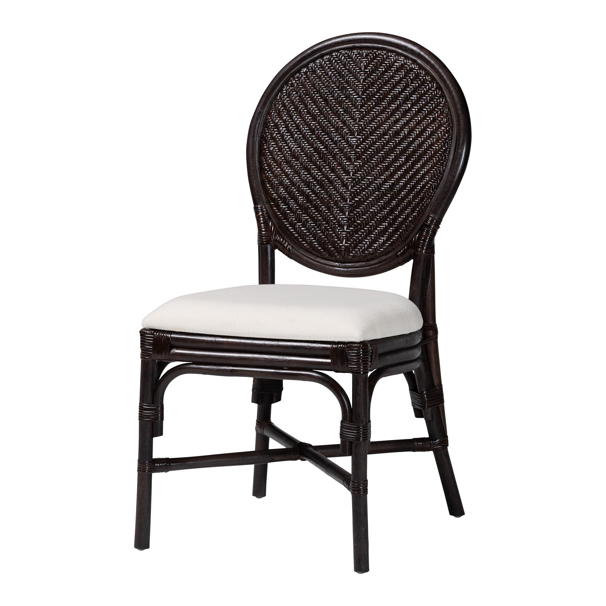 Elmer Natural Rattan Dining Chair, ESPRESSO, alternate image number 1