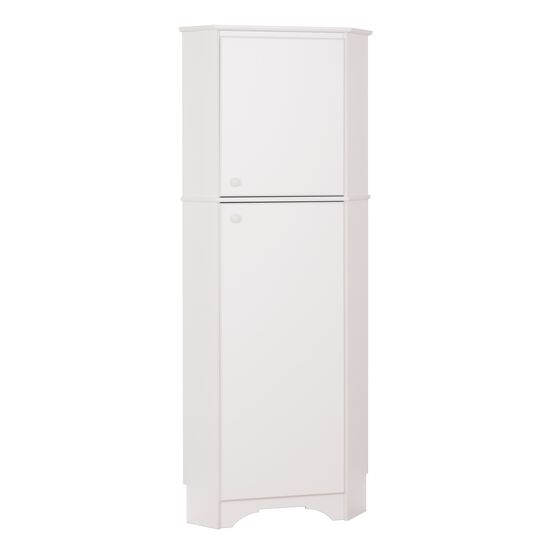 Elite White Tall 2-Door Corner Storage Cabinet, , on-hover image number null