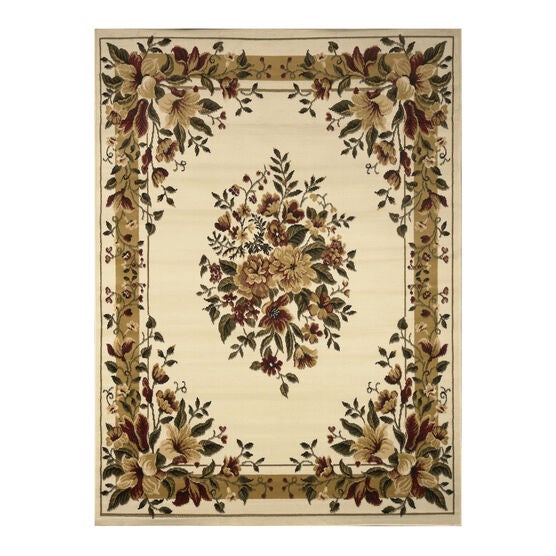Optimum Floral Bouquet Rug, 5'2"x7'2", IVORY FLORAL, hi-res image number null