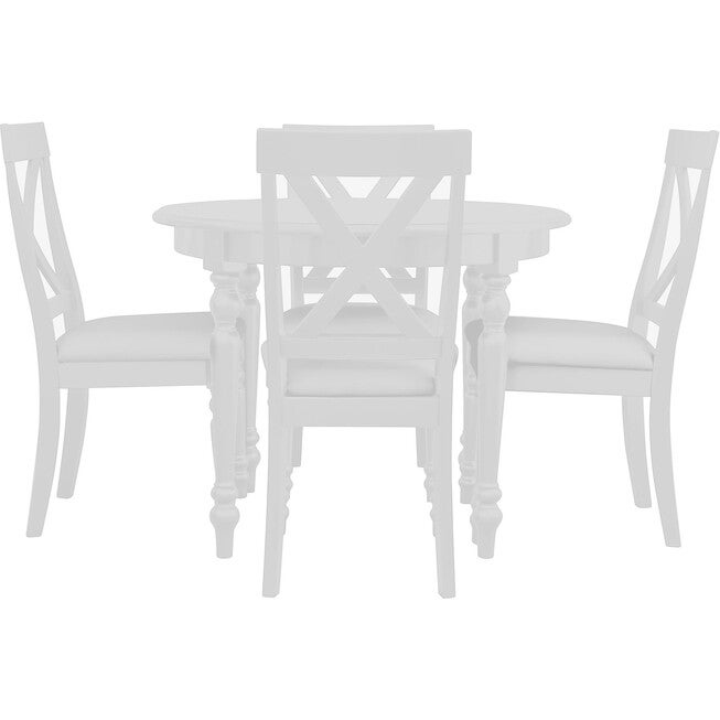 Philippe 5 Piece Dining Set, White, Round, WHITE, alternate image number 1