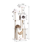 Classic 73" Real Wood Cat Tree Four Levels With Swing, Hammock, Condo, Perch, , alternate image number null