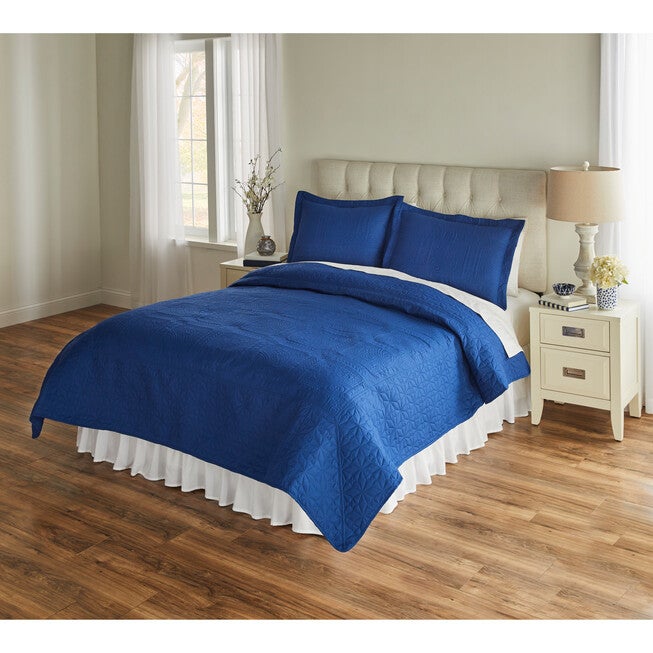 3-PC. Tiffany Pinsonic Quilt Set, BLUE, hi-res image number null