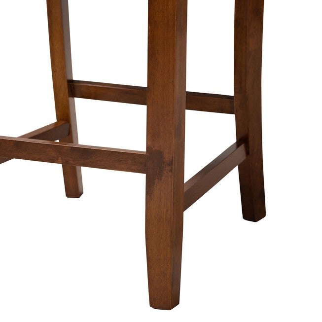 Florencia Modern Beige Fabric And Espresso Brown Finished Wood Counter Stool, , alternate image number null