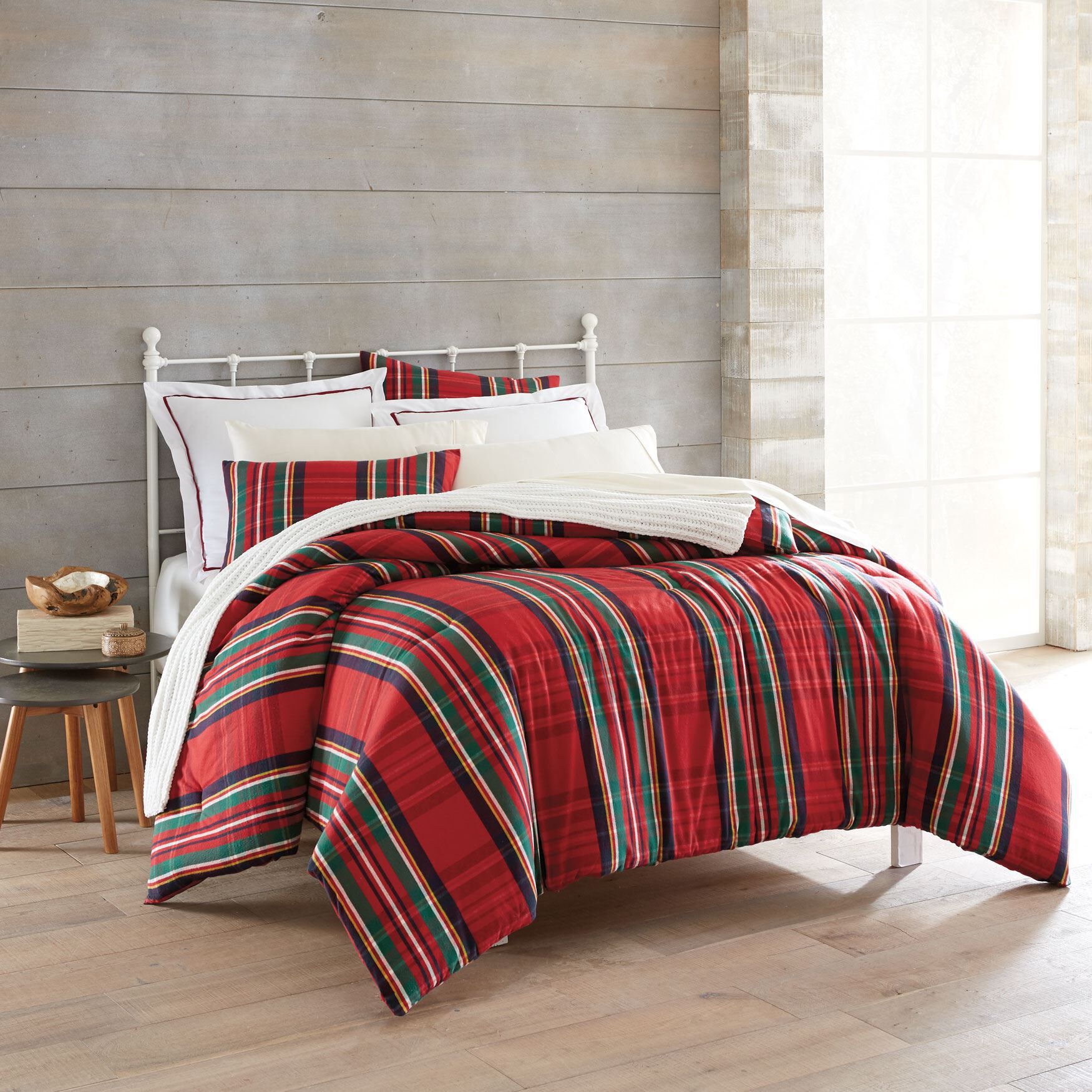Nicholas Flannel Plaid Comforter Collection, , hi-res image number 0