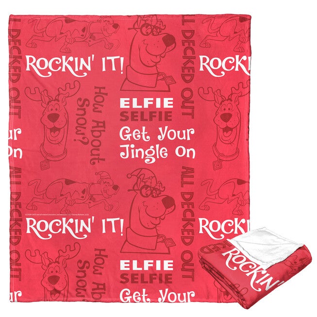 Wb Scooby Doo Get Your Jingle On Silk Touch Throw Blanket, O, hi-res image number null