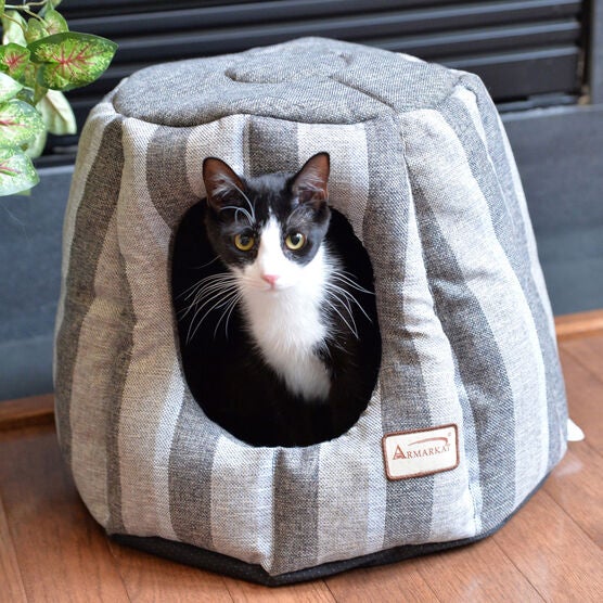 Cat Cave Bed, Gray and Silver, , alternate image number null